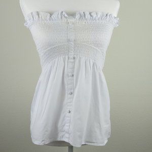 Romeo and Juliet White Strapless  Ruffle Top M